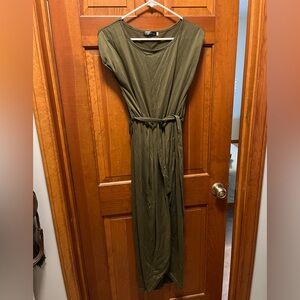 Olive Green Dress with Belt
